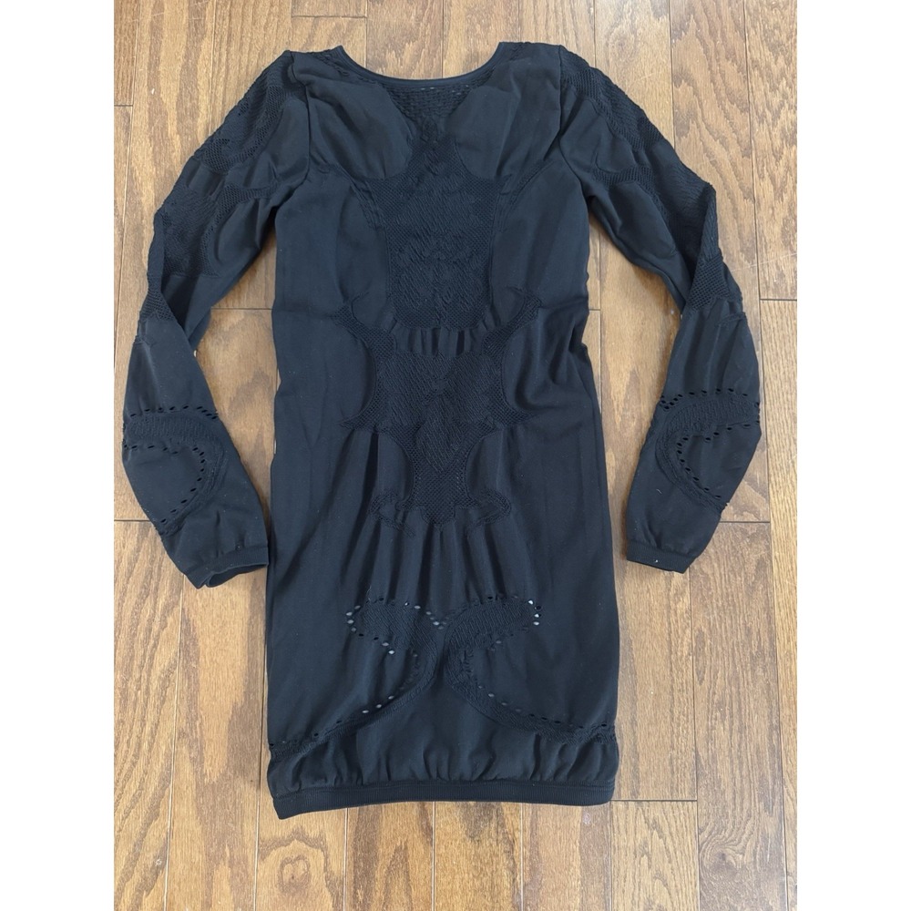 Intimately Free People Black Seamless Long Sleeve Bodycon Dress XS/S Minimalist - Picture 1 of 8